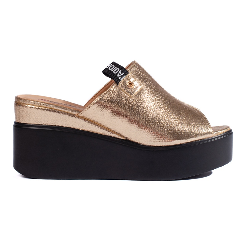 Gold wedge sandals golden