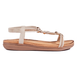 Women's beige slip-on sandals