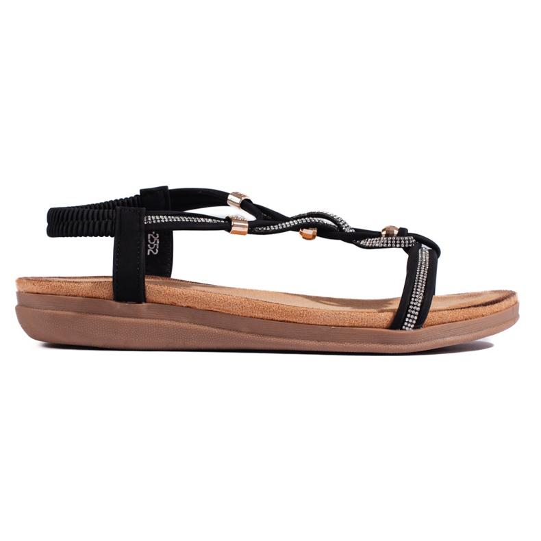 Women's black slip-on sandals