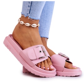 Classic Slippers With Buckle Big Star JJ274A308 Pink Classic Slippers With Buckle Big Star JJ274A308 Pink