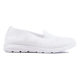 Women's white textile slip-on