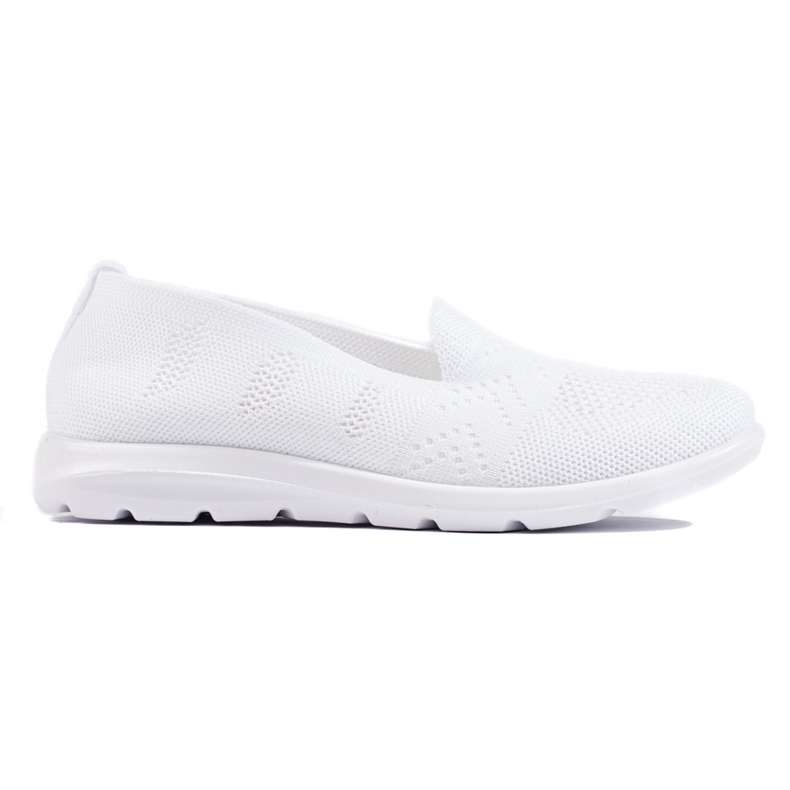 Women's white textile slip-on