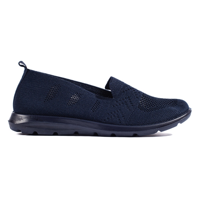 Women's navy blue textile slip on