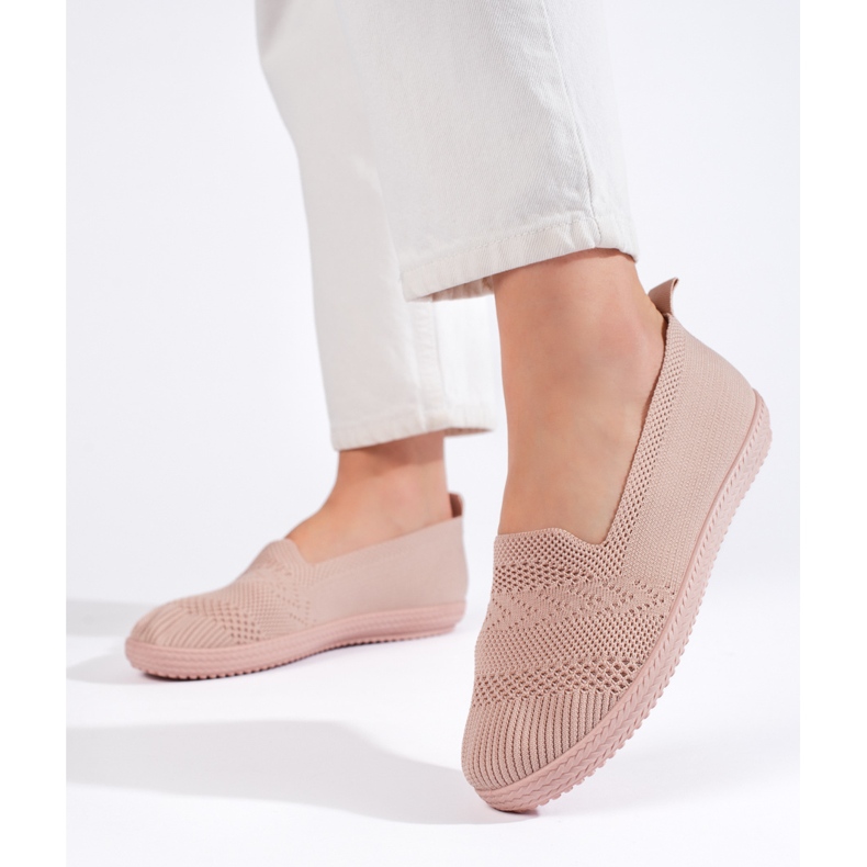Women's pink fabric slip-on