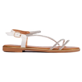 Women's white glitter sandals
