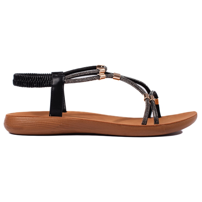 Black flat glitter sandals Black flat glitter sandals