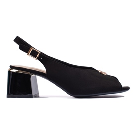 Elegant black suede high-heeled sandals Elegant black suede high-heeled sandals
