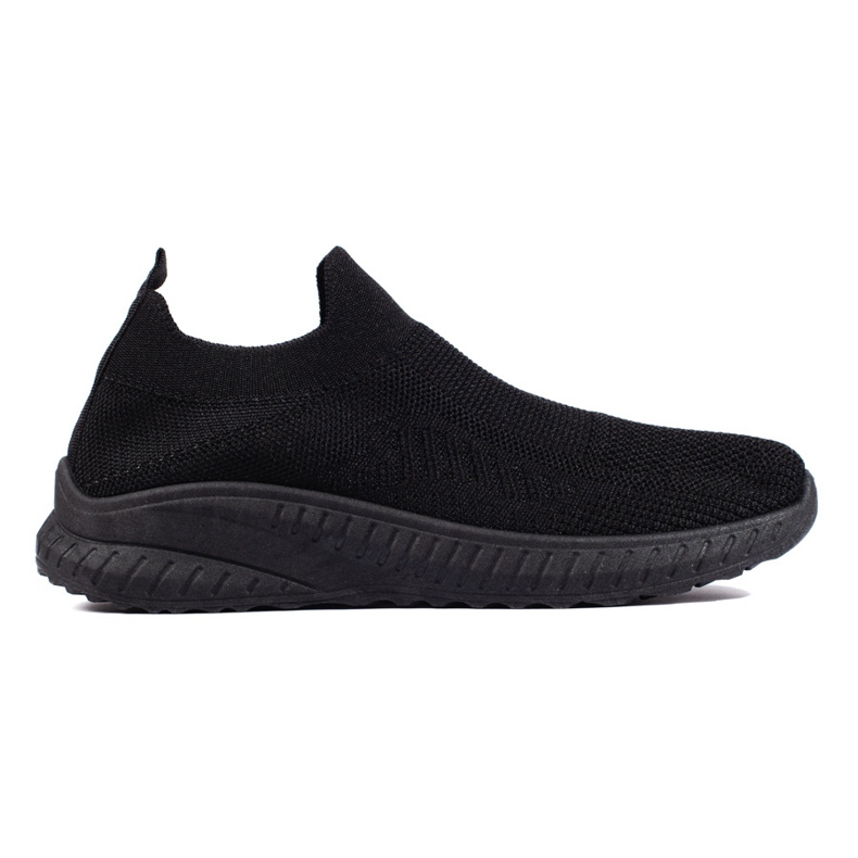 Women's black slip-on sports shoes