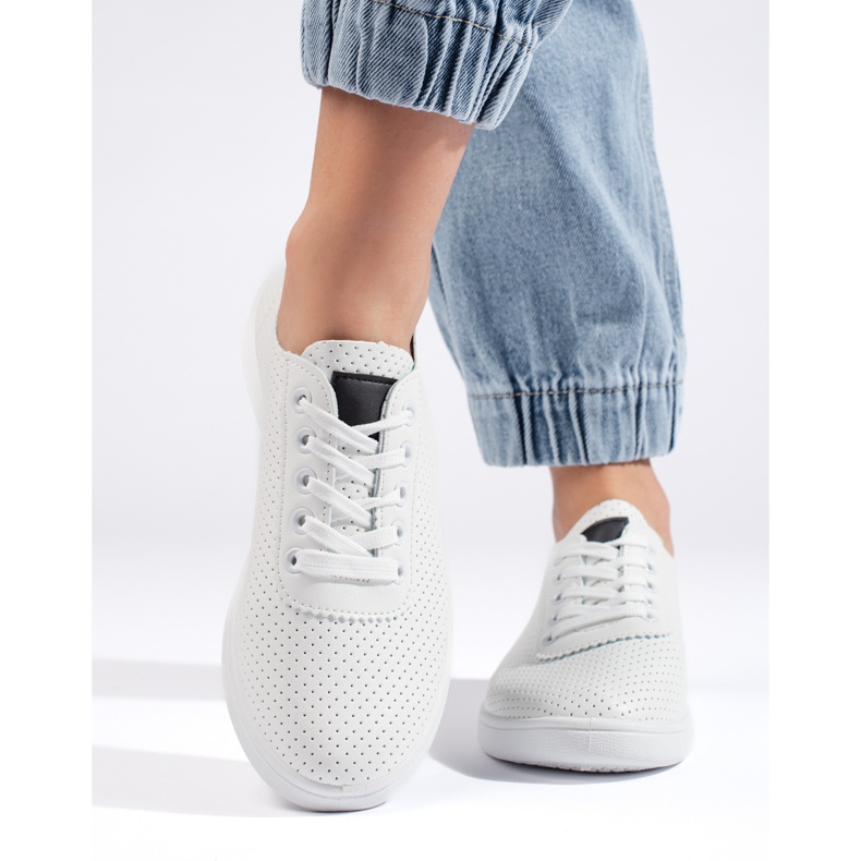 Seastar Women's white openwork lace-up shoes Seastar Women's white openwork lace-up shoes