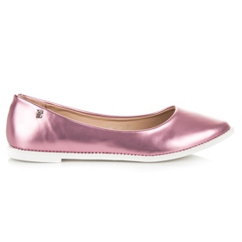 Vices Shiny pointed ballerinas pink