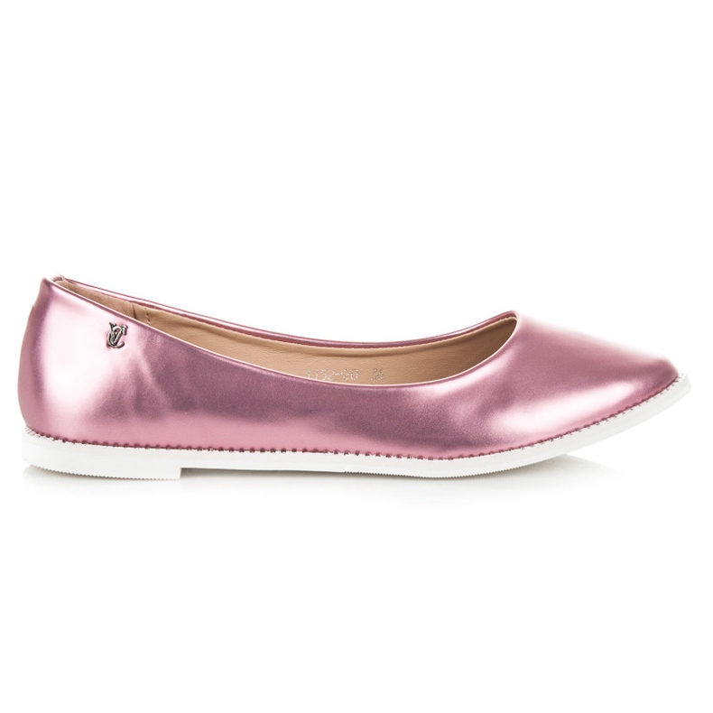 Vices Shiny pointed ballerinas pink