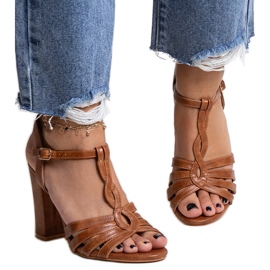 Brown high-heeled sandals from Mikaii