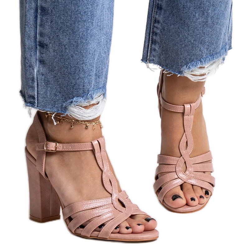 Pink high heel sandals from Mikaii