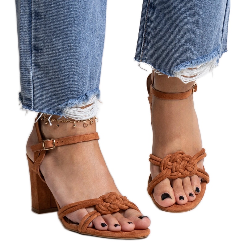 Shama brown high heel sandals