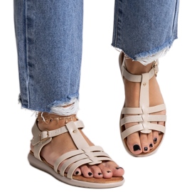 Beige eco leather sandals from Grimalda Beige eco leather sandals from Grimalda