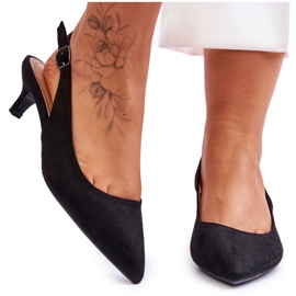 Jeeini Low Pointed Pumps, Black