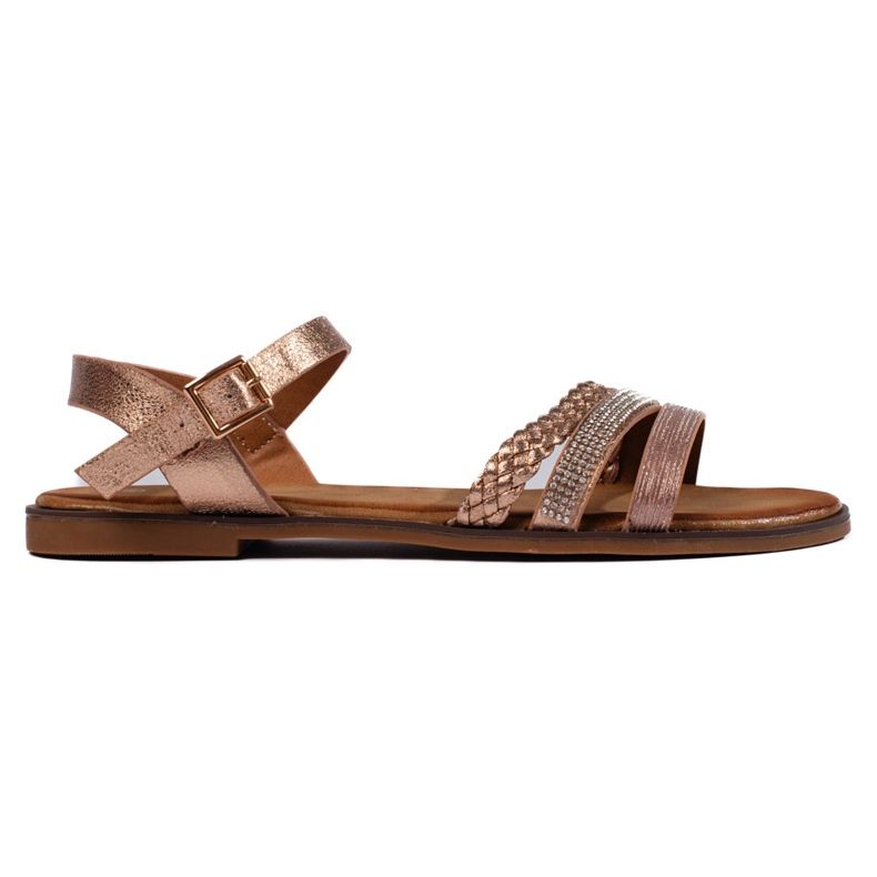 Women's gold flat sandals golden