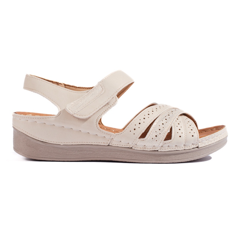 Women's beige velcro sandals