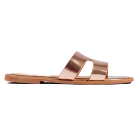 Women's classic gold flip-flops golden