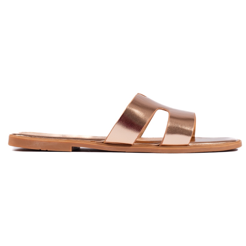 Women's classic gold flip-flops golden