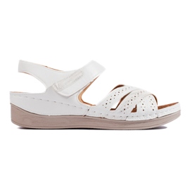 Women's white velcro sandals