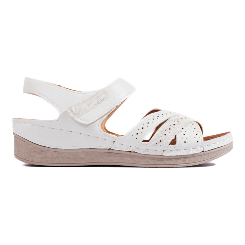 Women's white velcro sandals