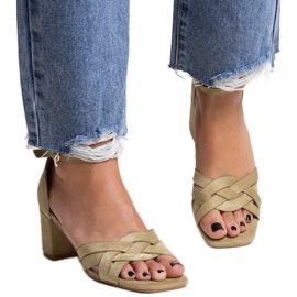 Green high-heeled sandals from Wajda