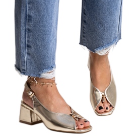 Gold Ayat block sandals golden