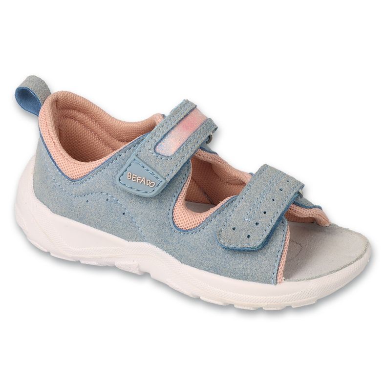 Befado children's sandals, leather insert with Velcro, 721X014, blue