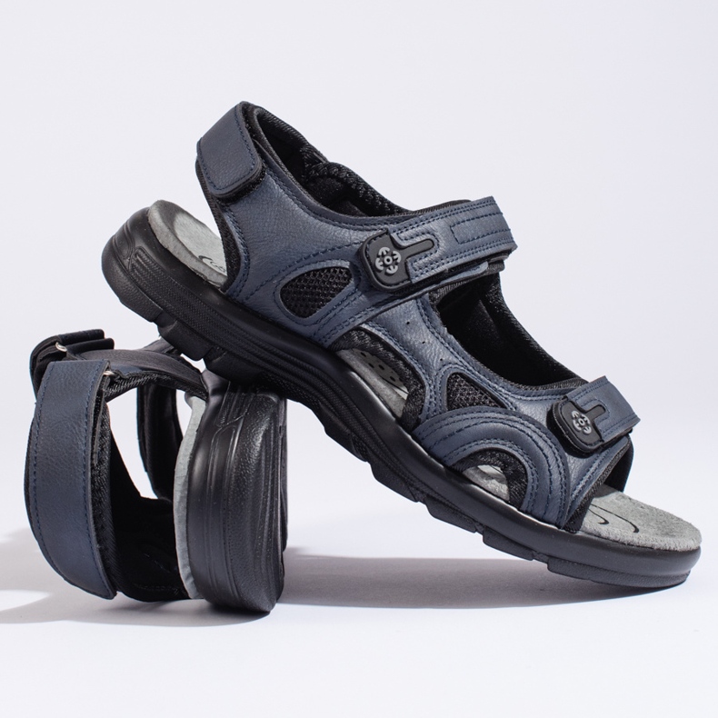 Men's navy blue sports sandals with velcro Men's navy blue sports sandals with velcro