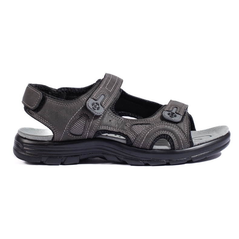 Men's sports sandals with Velcro grey