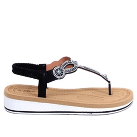 Harani Black flip-flop sandals with zircons Harani Black flip-flop sandals with zircons