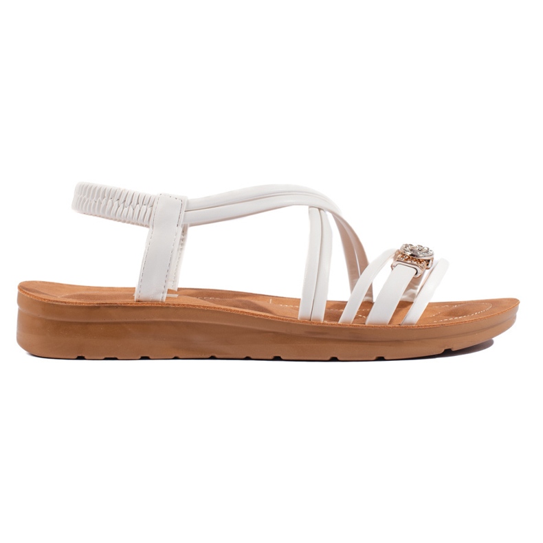 White women's sandals with a thick sole White women's sandals with a thick sole