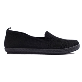 Women's black fabric slip-on