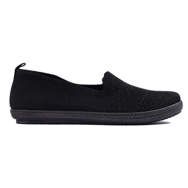 Women's black fabric slip-on