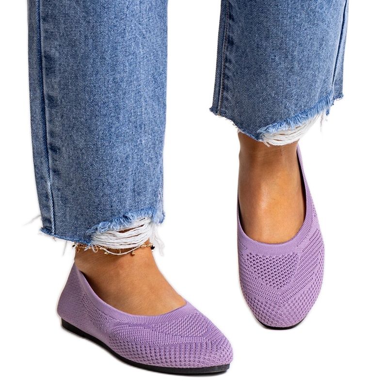 Purple fabric ballet flats from Yafia violet Purple fabric ballet flats from Yafia violet