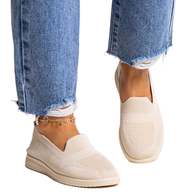 Beige Abadly slip-on sneakers
