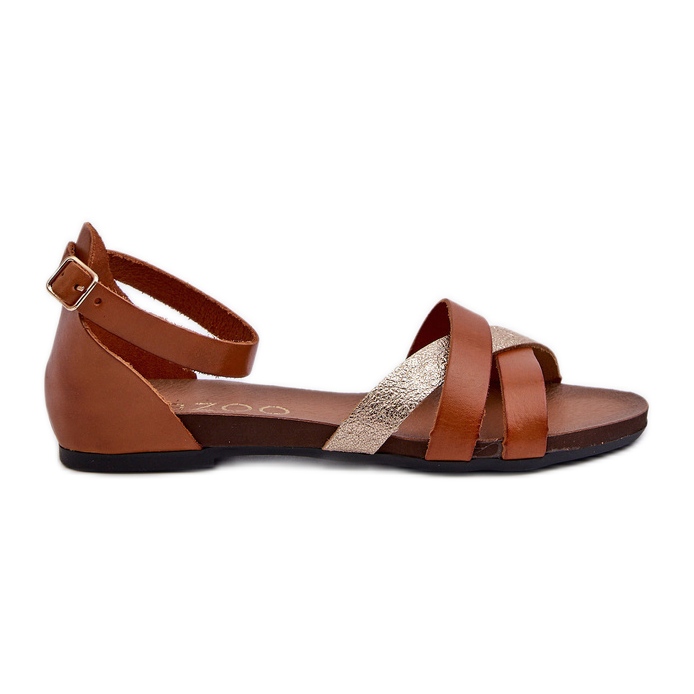 Zazoo 40225 Brown Leather Flat Sandals