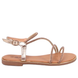Courte Gold sandals with cubic zirconia golden Courte Gold sandals with cubic zirconia golden