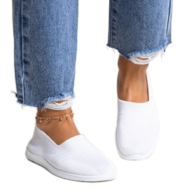 Shalha white slip-on sneakers