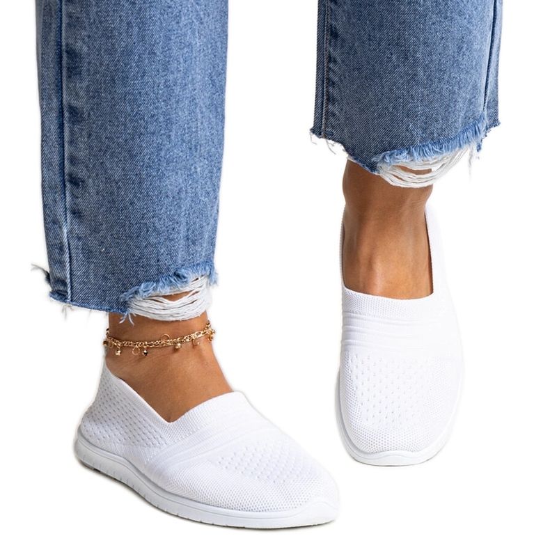Shalha white slip-on sneakers