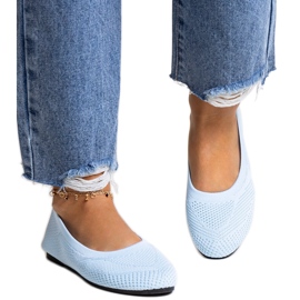 Blue fabric ballet flats from Yafia