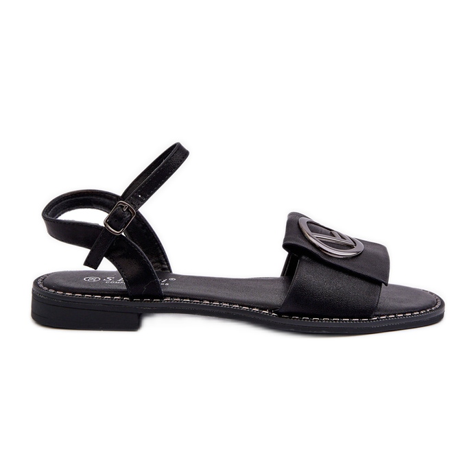 Women's Sandals With Decoration S.Barski KV27-045 Black