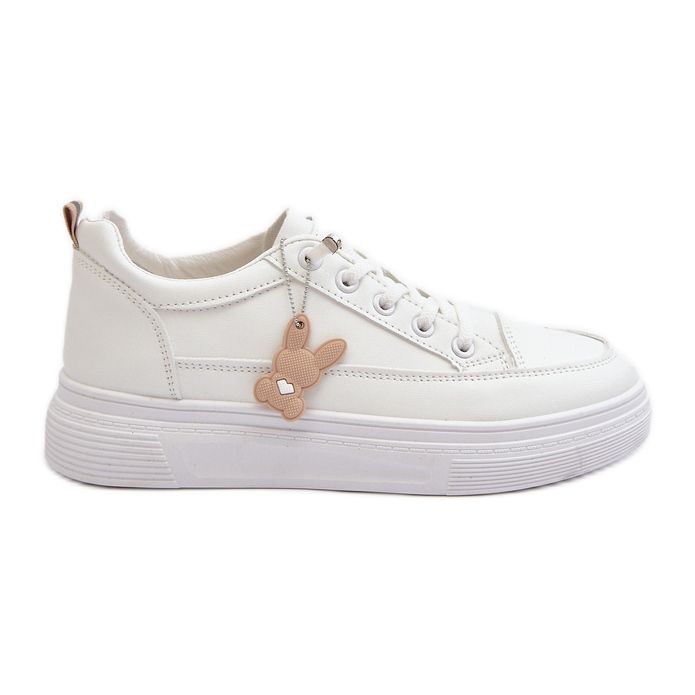 Women's Sneakers Sports Shoes On Platform With Decoration, White Vinceza 13613