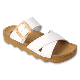 Dr.ORTO Befado women's slippers, leather bottom, 179D005, white