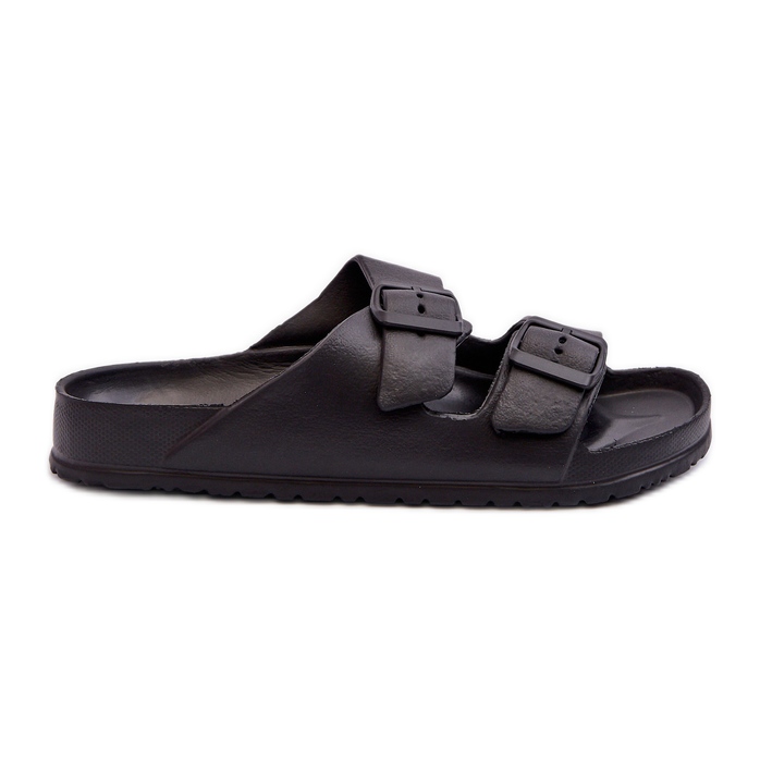 Women's Foam Flip-Flops With Buckles Black Luciene Women's Foam Flip-Flops With Buckles Black Luciene