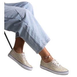 Merri gold shiny sneakers golden