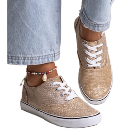 Gold shiny Carroline sneakers golden