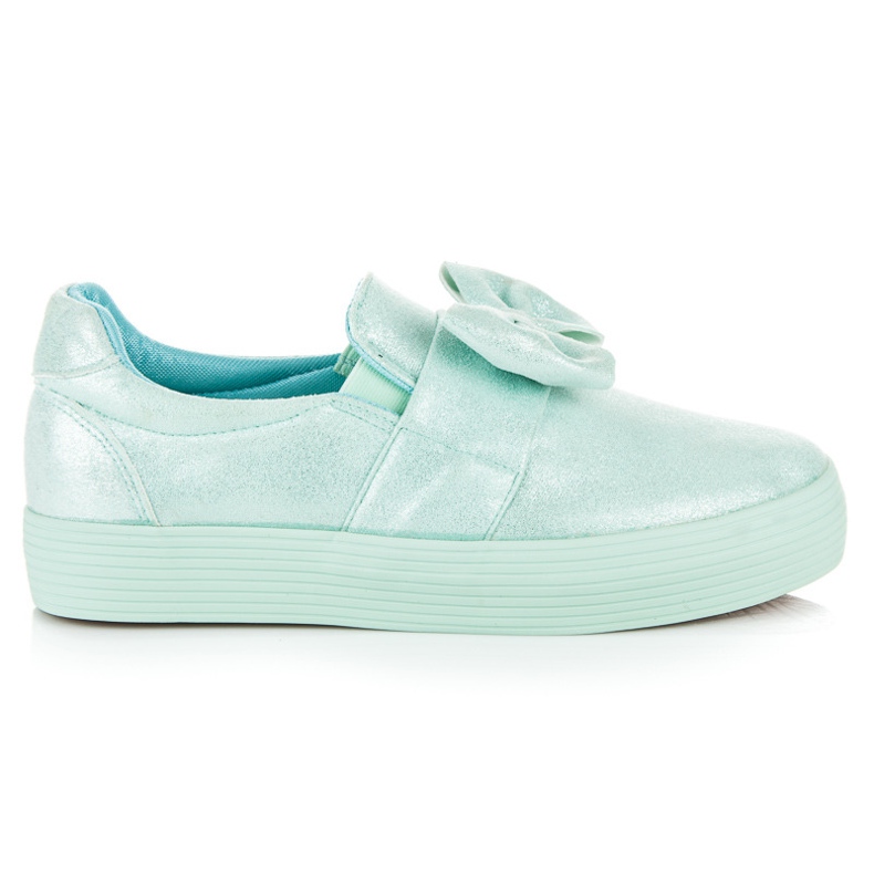 Slipons On The Platform With A Bow green