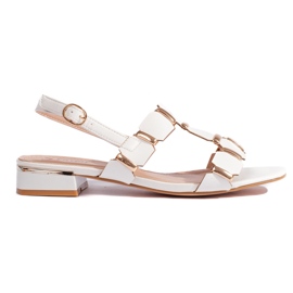 Stylish white flat sandals